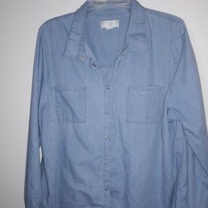 Forever 21 polka dot chambray button up